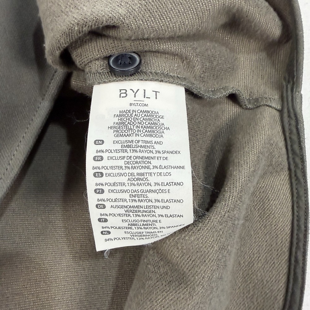 BYLT Coastal Overshirt Shacket Men's XL Solid Gray Button Up Flannel Pockets - Picture 5 of 6